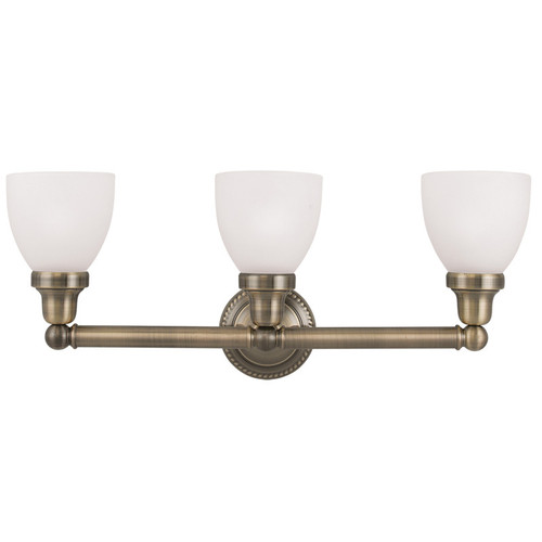 Classic 3 Light Antique Brass Bath Vanity (1023-01)