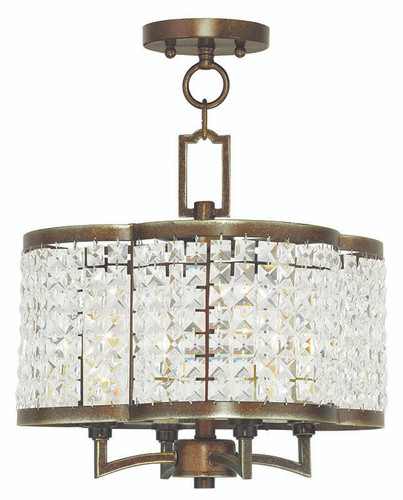 Grammercy 4 Light Hand Painted Palacial Bronze Mini Chandelier (50574-64)