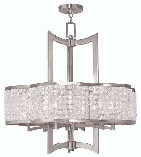 Grammercy 6 Light Brushed Nickel Chandelier (50576-91)