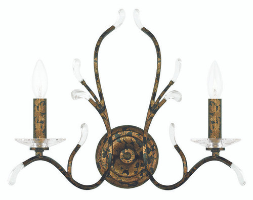 Serafina 2 Light Hand Applied Venetian Golden Bronze Wall Sconce (51002-71)