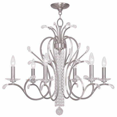 Serafina 6 Light Brushed Nickel Chandelier (51006-91)