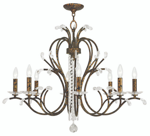 Serafina 8 Light Hand Applied Venetian Golden Bronze Chandelier (51008-71)