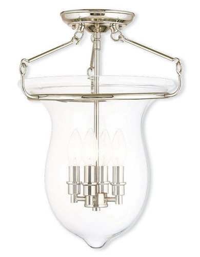 Canterbury 4 Light Polished Nickel Ceiling Mount (50297-35)