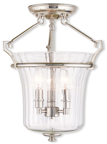 Cortland 3 Light Polished Nickel Ceiling Mount (50923-35)
