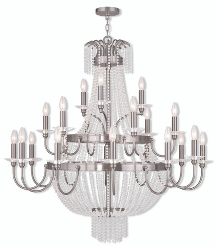 Valentina 21 Light Brushed Nickel Foyer Chandelier (51877-91)