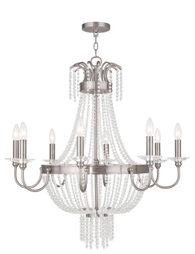 Valentina 8 Light Brushed Nickel Chandelier (51848-91)