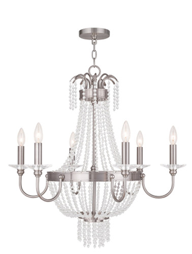 Valentina 6 Light Brushed Nickel Chandelier (51846-91)