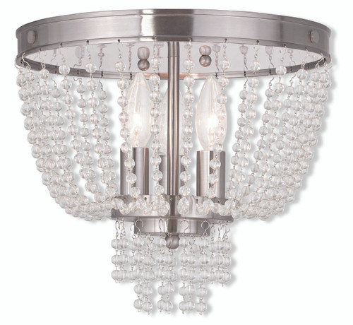 Valentina 3 Light Brushed Nickel Ceiling Mount (51864-91)