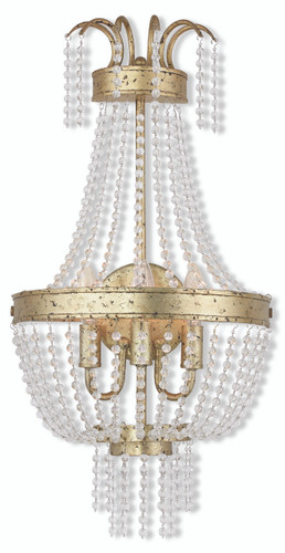 Valentina 3 Light Hand Applied Winter Gold Wall Sconce (51874-28)