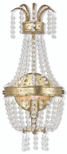 Valentina 1 Light Hand Applied Winter Gold Wall Sconce (51872-28)