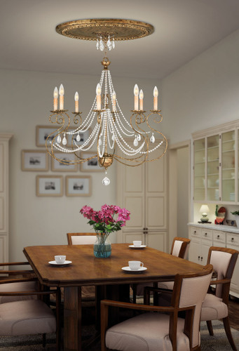 Isabella 10 Light Hand Applied European Bronze Chandelier (51909-36)