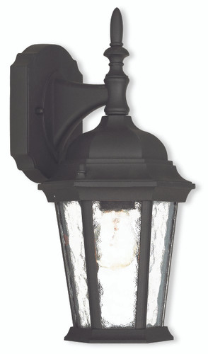 Hamilton 1 Light Textured Black Outdoor Wall Lantern (75460-14)