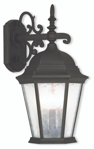 Hamilton 3 Light Textured Black Outdoor Wall Lantern (75466-14)