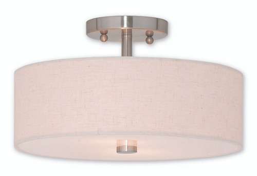 Meridian 2 Light Brushed Nickel Ceiling Mount (52134-91)