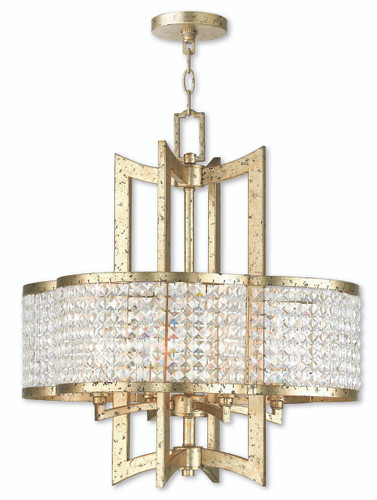 Grammercy 4 Light Hand Applied Winter Gold Chandelier (50575-28)