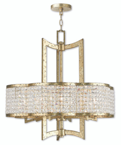 Grammercy 6 Light Chandelier In Hand Applied Winter Gold (50576-28)