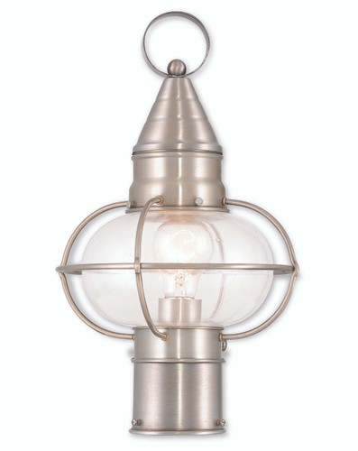 Newburyport 1 Light Brushed Nickel Outdoor Post Top Lantern (26902-91)