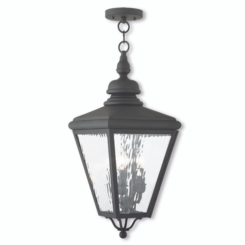 Cambridge 3 Light Outdoor Pendant Lantern In Black (2035-04)