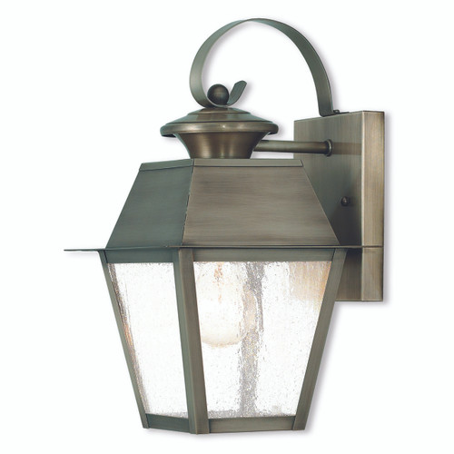 Mansfield 1 Light Vintage Pewter Outdoor Wall Lantern (2162-29)