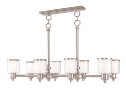 Middlebush 8 Light Brushed Nickel Linear Chandelier (40208-91)