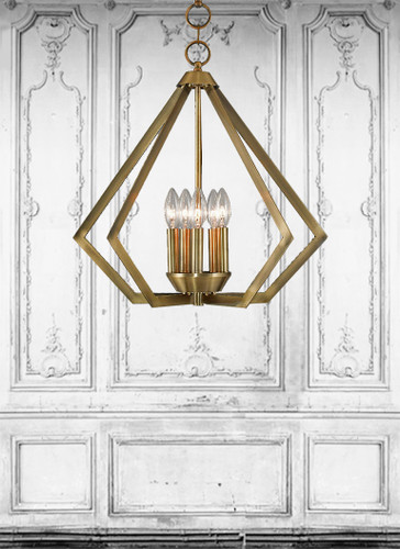 Prism 5 Light Antique Brass Chandelier (40925-01)