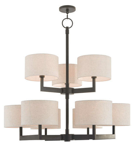 Hayworth 9 Light Bronze Foyer Chandelier (42429-07)