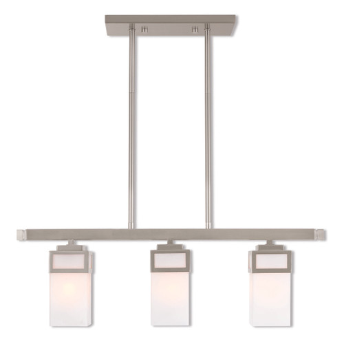 Harding 3 Light Brushed Nickel Linear Chandelier (40193-91)