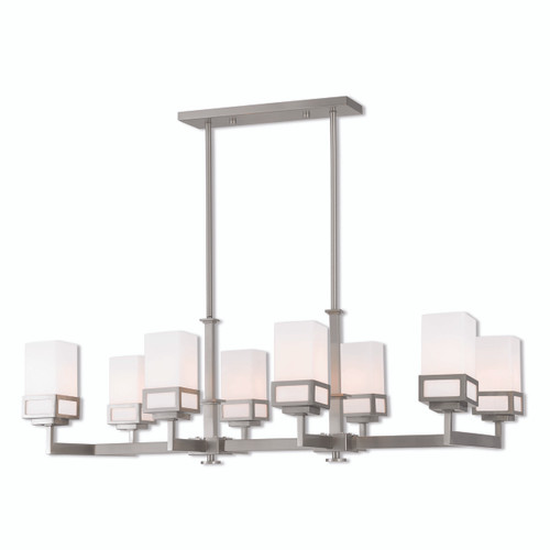 Harding 8 Light Brushed Nickel Linear Chandelier (40198-91)