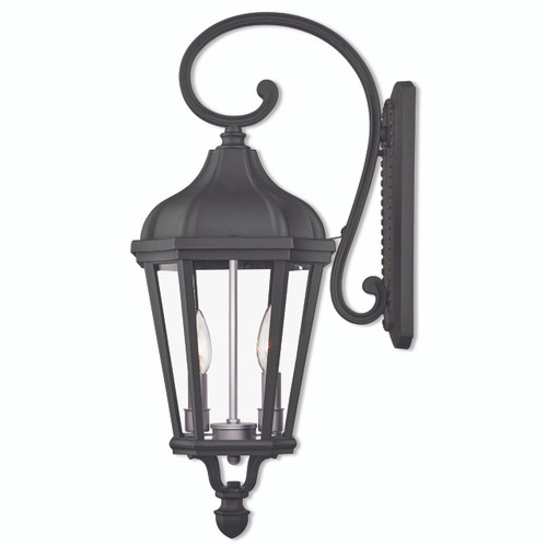 Morgan 2 Light Textured Black Outdoor Wall Lantern (76186-14)