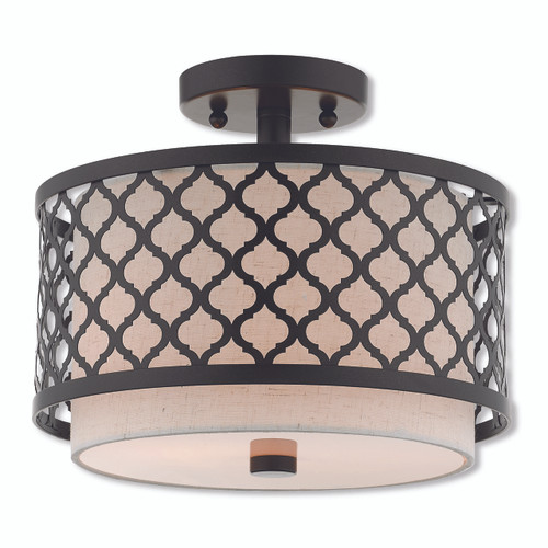 Arabesque 2 Light English Bronze Ceiling Mount (41111-92)