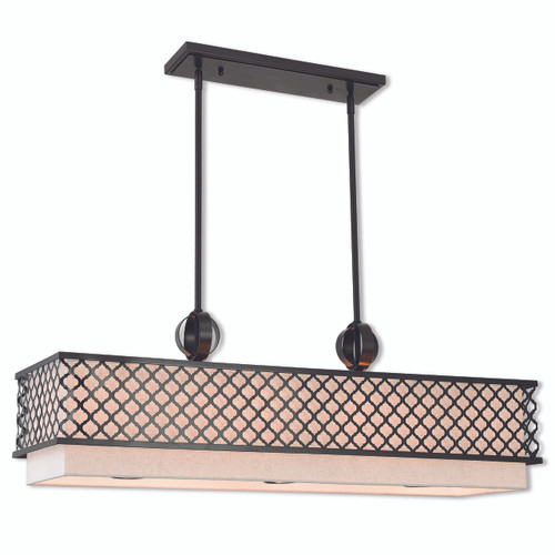 Arabesque 9 Light English Bronze Linear Chandelier (41117-92)