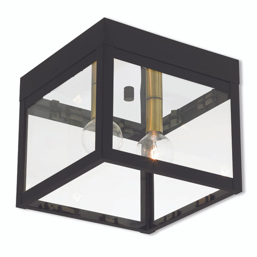 Nyack 2 Light Bronze Outdoor Ceiling Mount (20588-07)