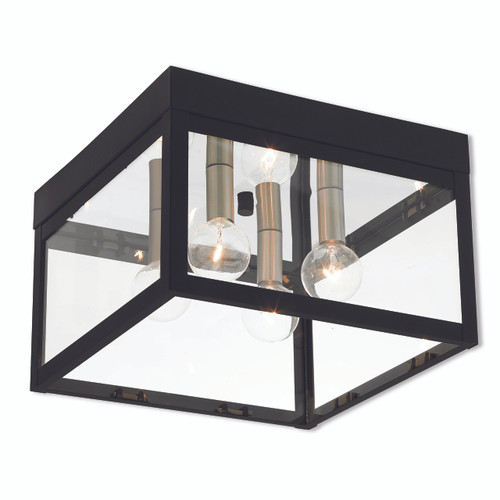 Nyack 4 Light Black Outdoor Ceiling Mount (20589-04)