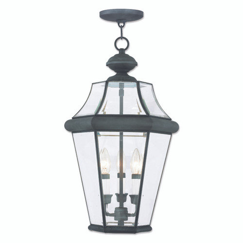 Georgetown 3 Light Charcoal Outdoor Pendant Lantern (2365-61)