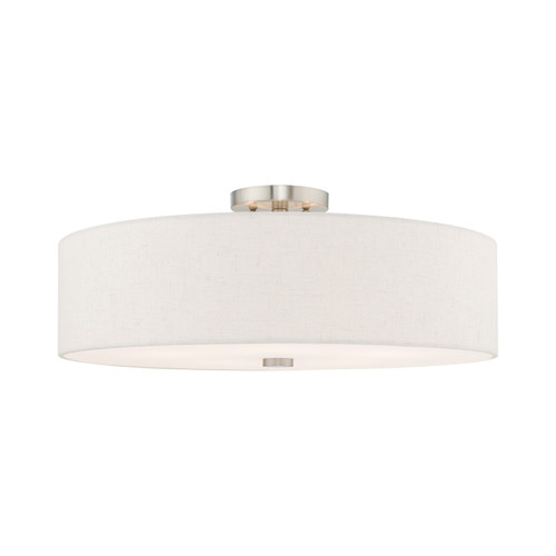 Meridian 5 Light Brushed Nickel Ceiling Mount (52141-91)