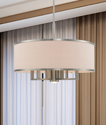 Park Ridge 7 Light Brushed Nickel Pendant Chandelier (62614-91)