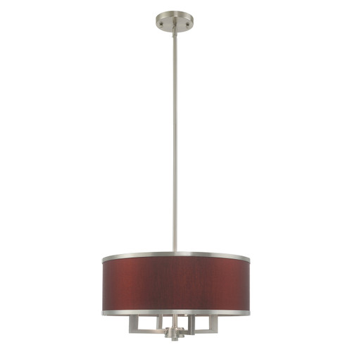 Park Ridge 4 Light Brushed Nickel Pendant Chandelier (60414-91)