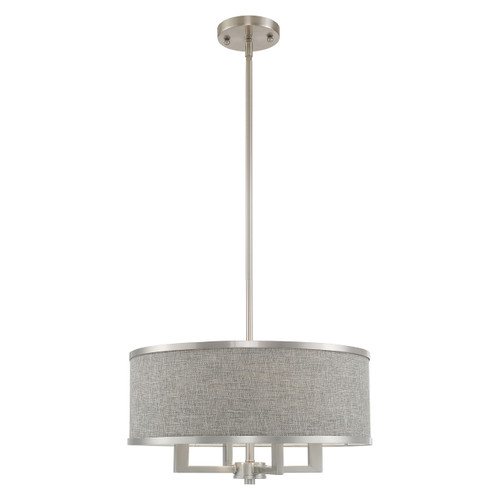 Park Ridge 4 Light Brushed Nickel Pendant Chandelier (60424-91)