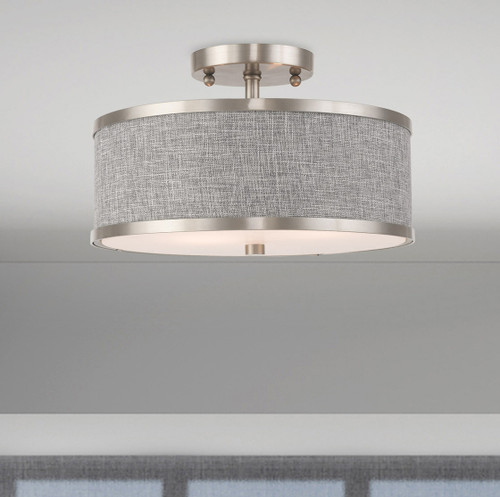 Park Ridge 2 Light Brushed Nickel Ceiling Mount (60422-91)