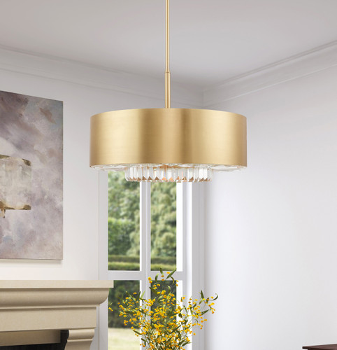 Madison 6 Light Satin Brass Pendant Chandelier (40020-12)