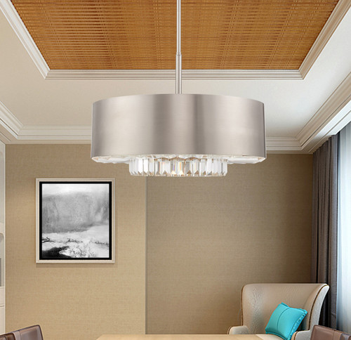 Madison 6 Light Brushed Nickel Pendant Chandelier (40020-91)