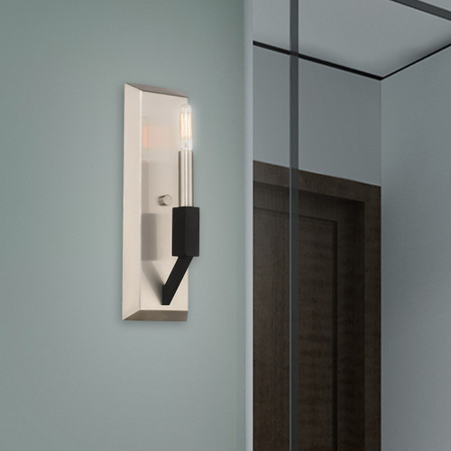 Beckett 1 Light Brushed Nickel & Black Ada Wall Sconce (51161-91)