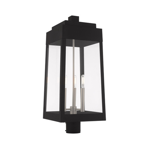 Oslo 3 Light Black Outdoor Post Top Lantern (20859-04)