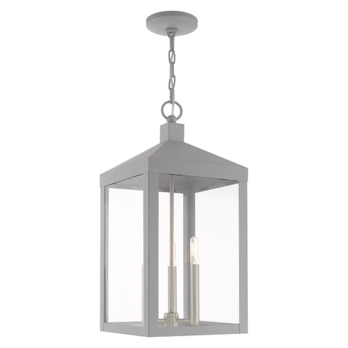 Nyack 3 Light Nordic Gray Outdoor Pendant Lantern (20587-80)