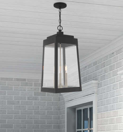 Oslo 3 Light Black Outdoor Pendant Lantern (20860-04)