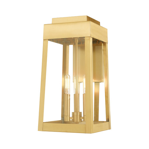 Oslo 3 Light Satin Brass Outdoor Wall Lantern (20855-12)