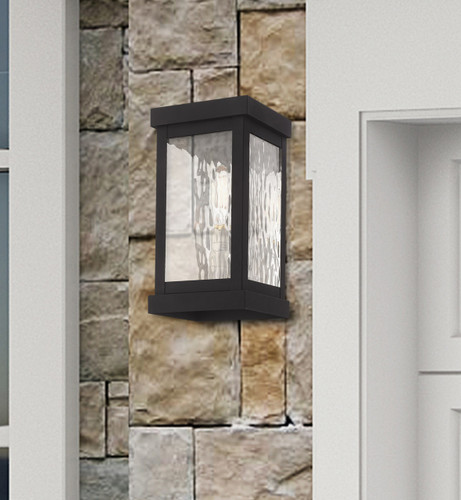 Hopewell 1 Light Black Outdoor Wall Lantern (20521-04)