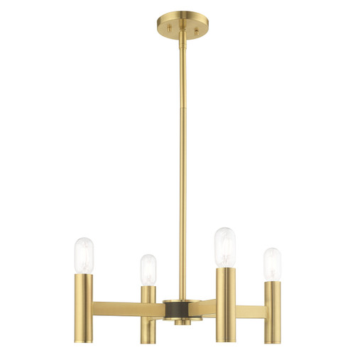 Copenhagen 4 Light Satin Brass Mini Chandelier (51134-12)