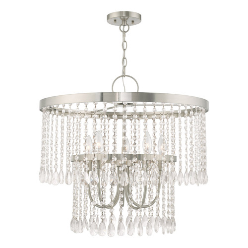 Elizabeth 5 Light Brushed Nickel Pendant Chandelier (51065-91)