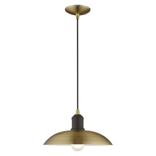Metal Shade Mini Pendants 1 Light Antique Brass Mini Pendant (41193-01)
